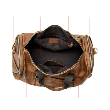 Top Layer Cowhide One-shoulder Duffel Bag