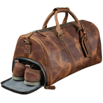 First layer cowhide leather travel bag