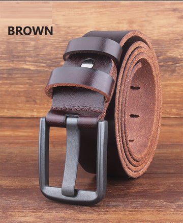 Minimalist Wide Pin-buckle Leather Belt