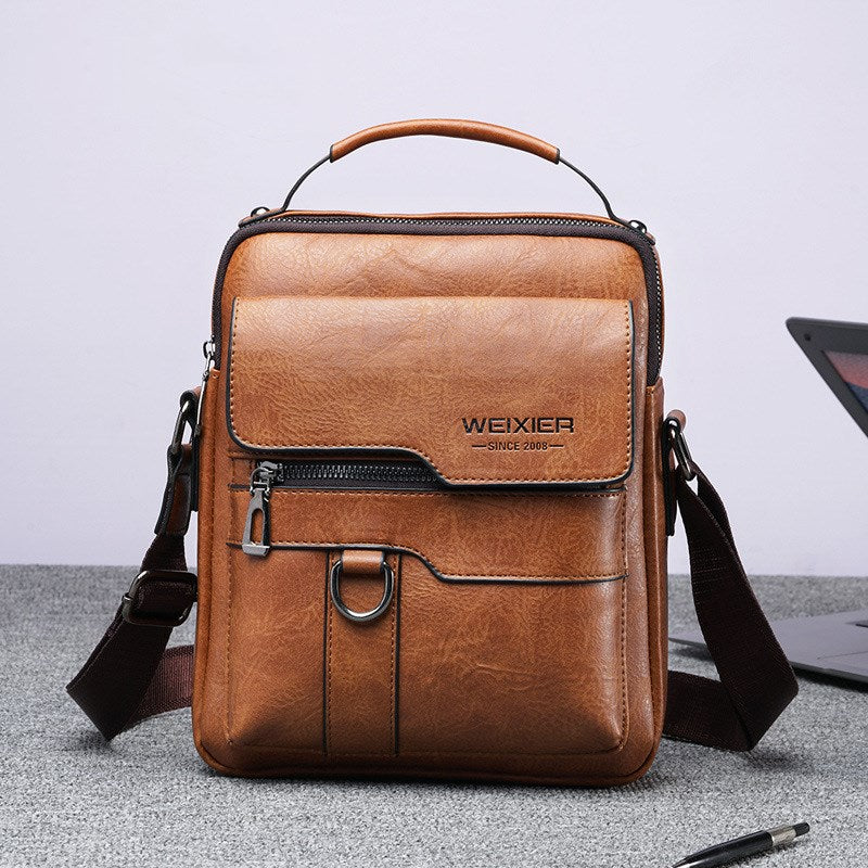 WEIXIER Vintage Leather Business Casual Leather Bag