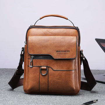 WEIXIER Vintage Leather Business Casual Leather Bag