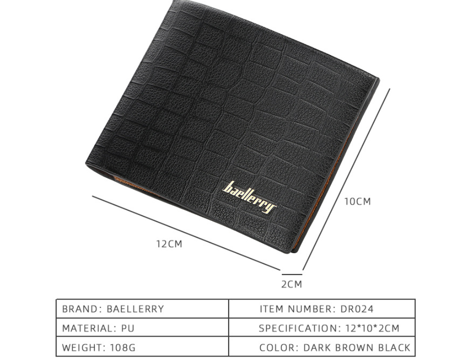 Stylish black wallet size details