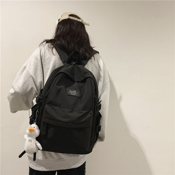 Casual Solid Color Fabric Backpack