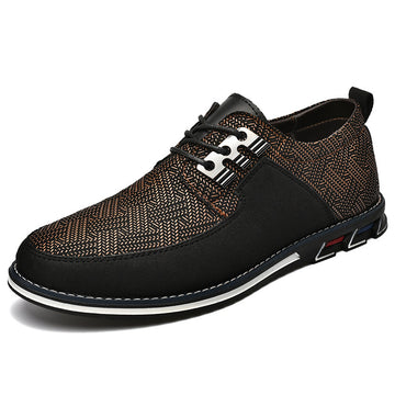 Printed Round Head Business Casual Shoes