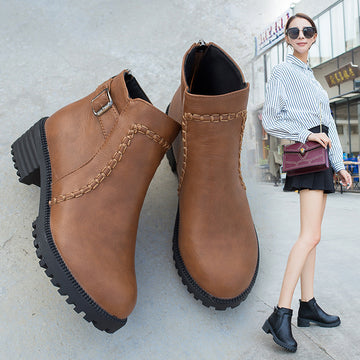 Casual Low-heel Martin Boots