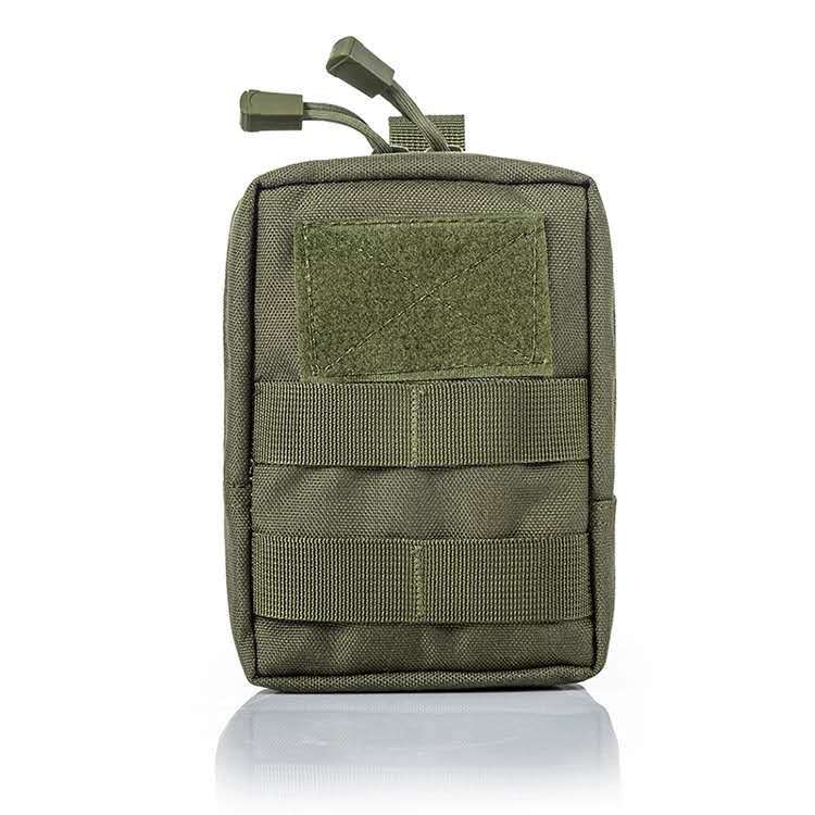 A small pouch crafted from military green fabric, suitable for various uses.