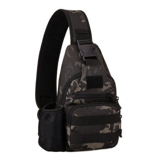 Military sling bag featuring a black and gray pattern.