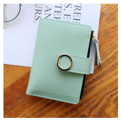 Light green Buckle ring wallet