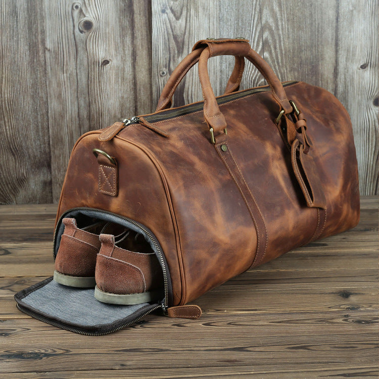 First layer cowhide leather travel bag