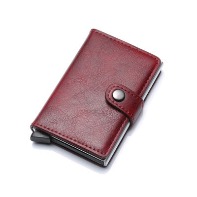 RFID Anti-theft Vintage Wallet with Aluminum Metal