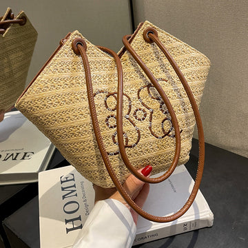 V-Shaped Patterned Woven Bag