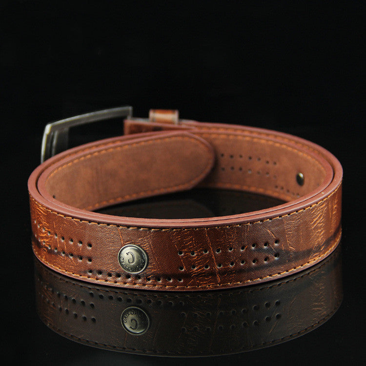 Classic leather strap belt