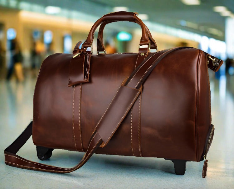 Dark Brown Sholder and Trolley Bag