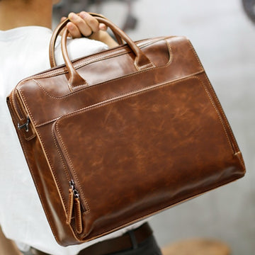 Genuine Leather Functional Handbag