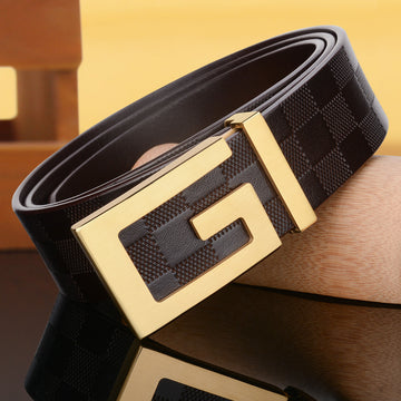 Chequered Fashion Leather Belt