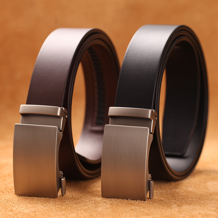 Men automatic leather belt