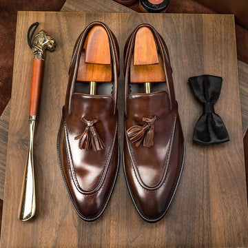 Business-Casual Leather Shoes With Tassels