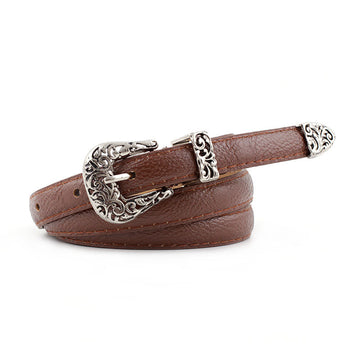 Patterned-Design Alloy Pin Buckle Fashion Belt