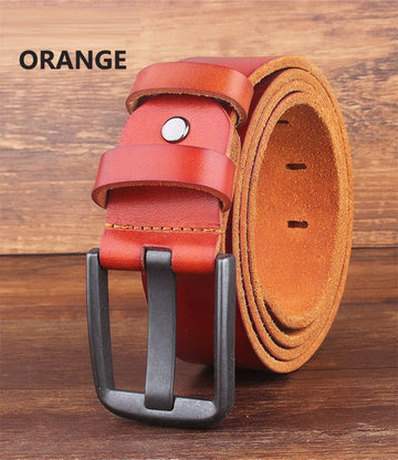 Minimalist Wide Pin-buckle Leather Belt