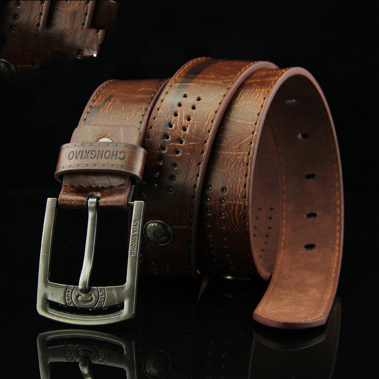 Men’s vintage brown leather belt