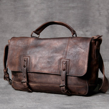 Vintage Leather One-shoulder Messenger Bag